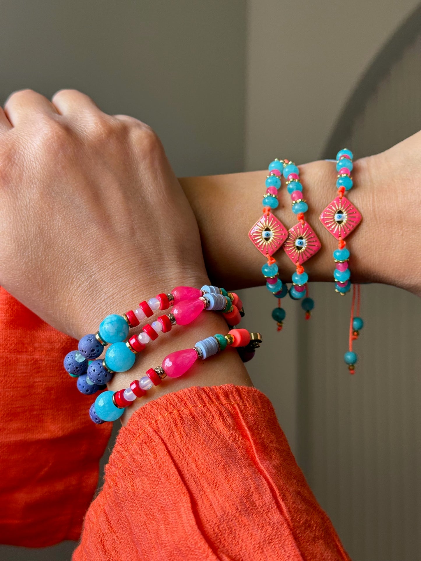 Pink evil eye