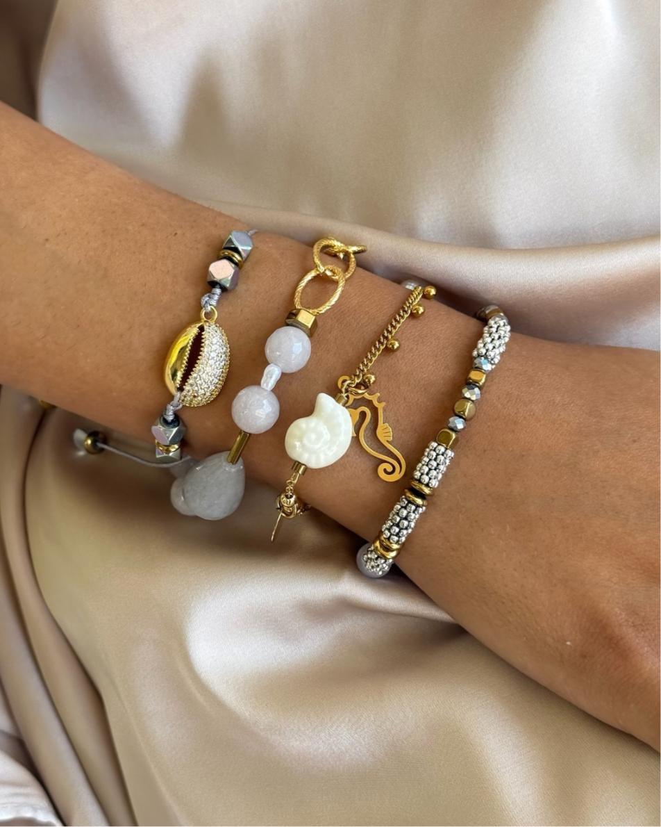 Silver and gold bracelet set