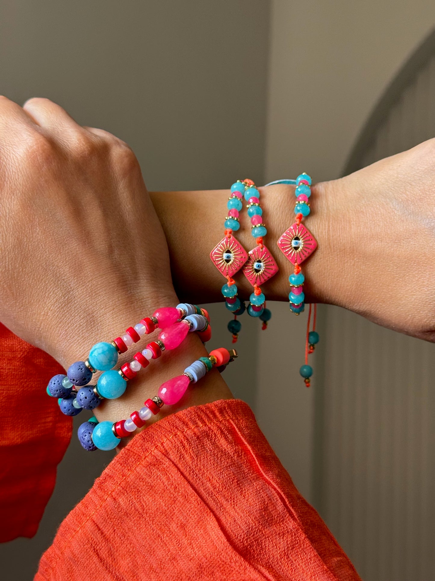 Pink evil eye