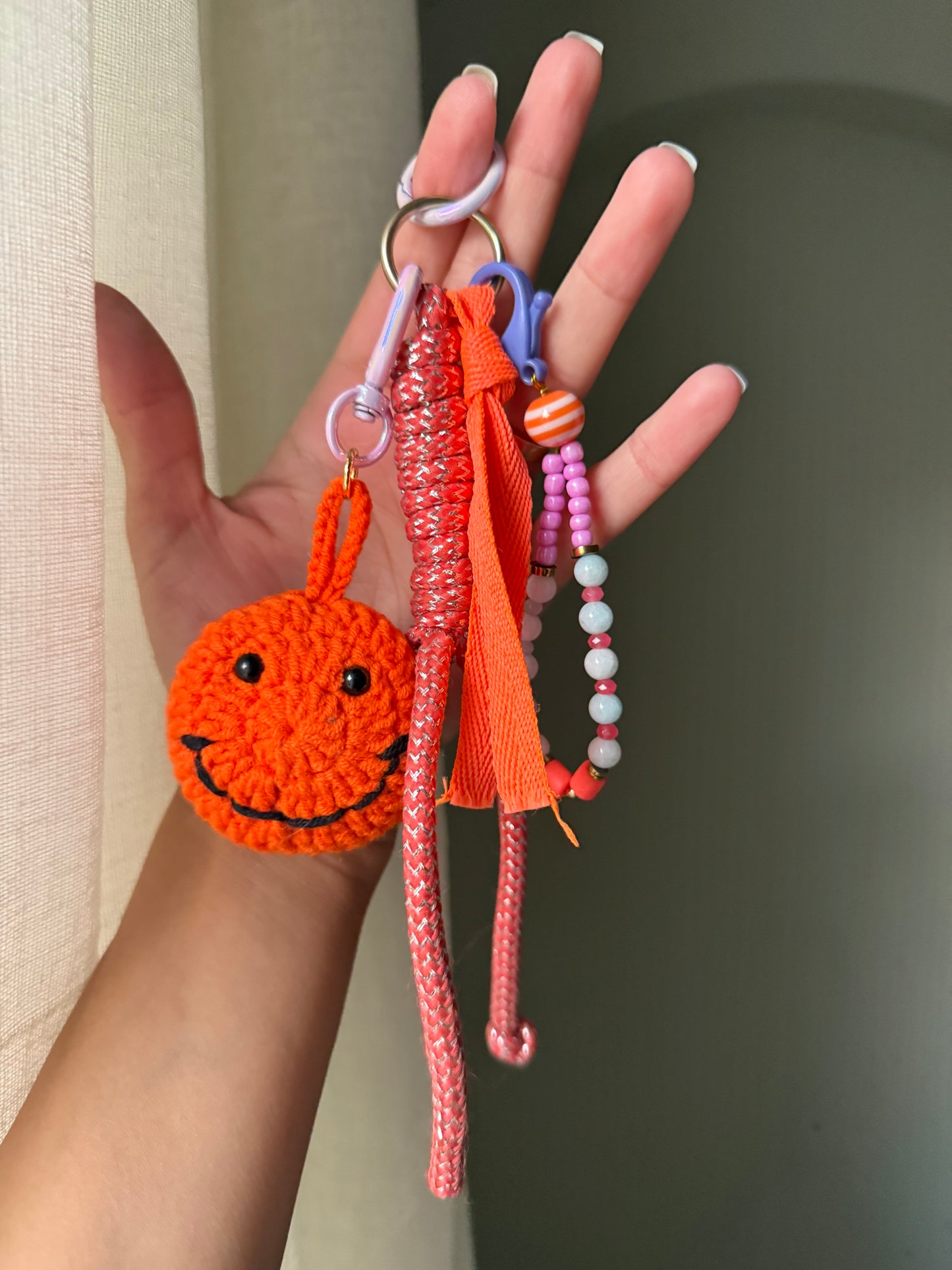 Smiley face bag charm