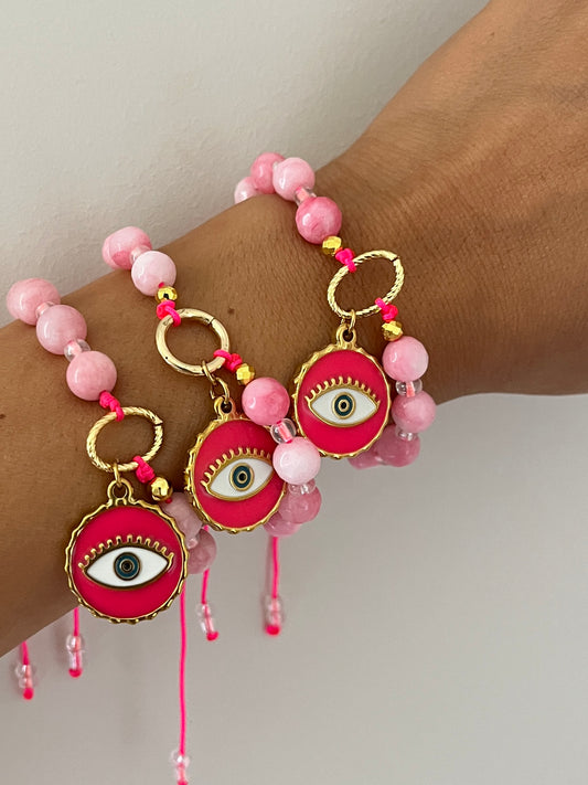 Pink evil eye