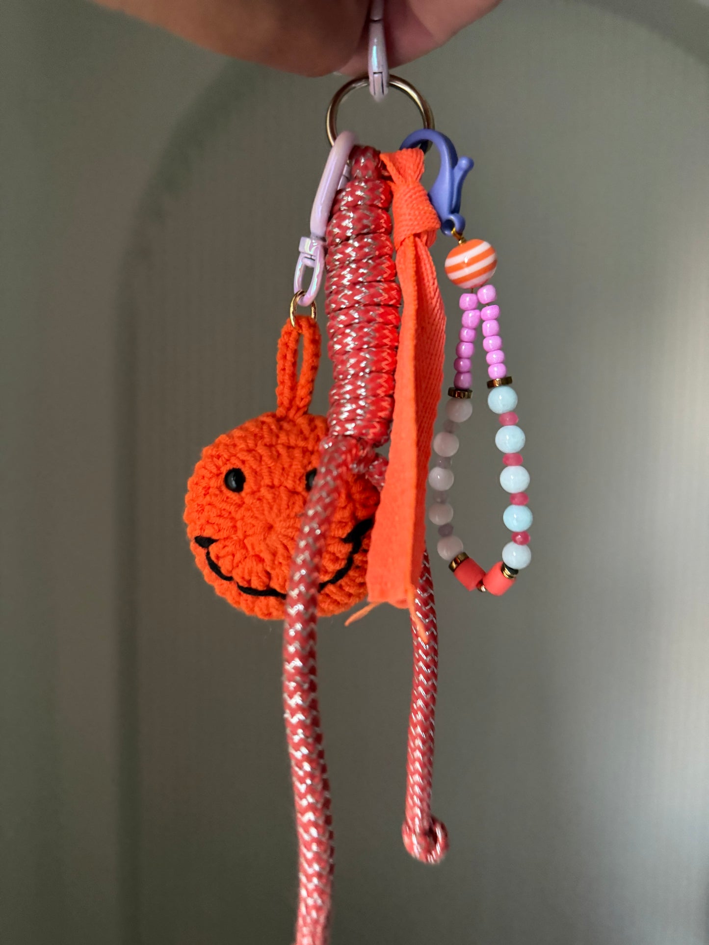 Smiley face bag charm
