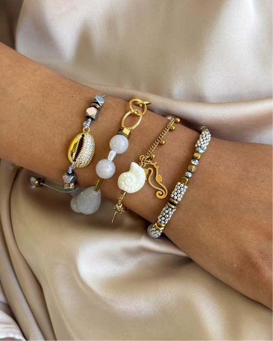 Silver and gold bracelet set