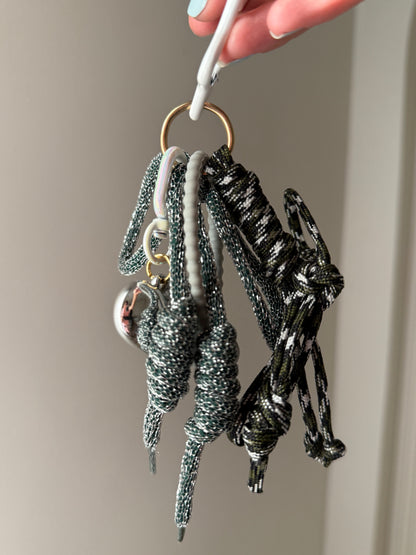Greyish bag charm