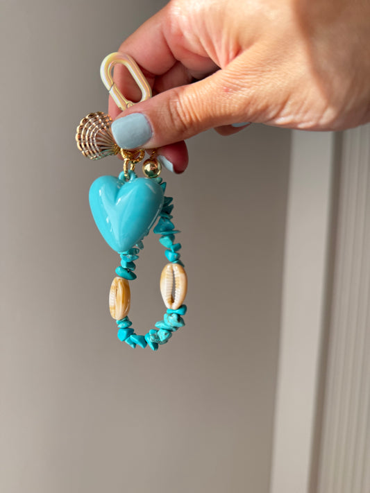 Blue turquoises bag charm